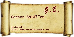 Gerecz Balázs névjegykártya